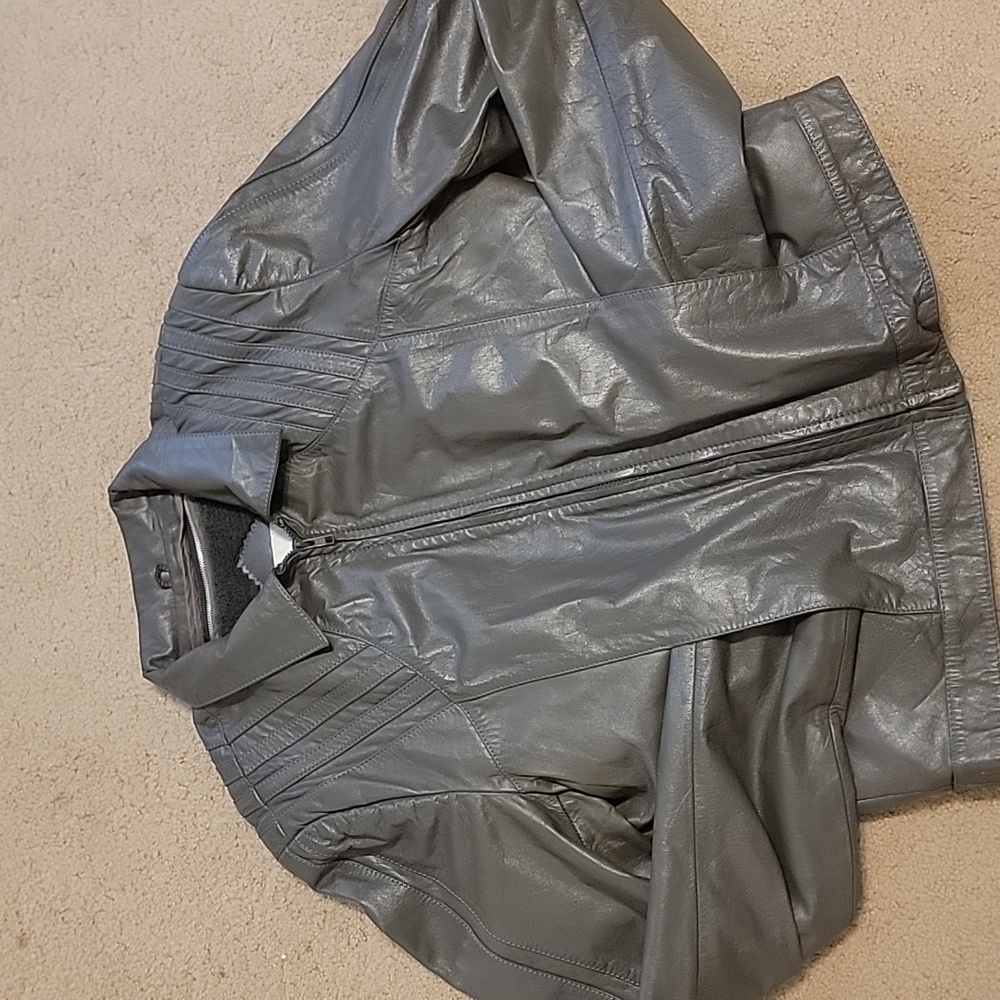 Berman's 80's Vintage Gray Leather Jacket L